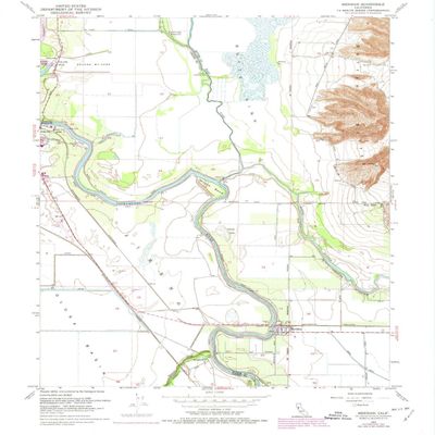 YellowMaps Meridian CA topo map, 1:24000 Scale, 7.5 X 7.5 Minute, Historical, 1952, Updated 1974, 26.9 x 22.1 in - Polypropylene