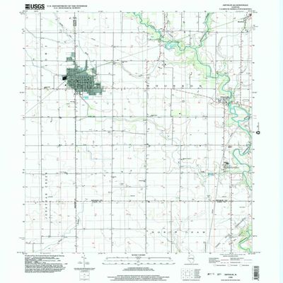 YellowMaps Arthur IL topo map, 1:24000 Scale, 7.5 X 7.5 Minute, Historical, 1998, Updated 2003, 26.8 x 22 in - Polypropylene