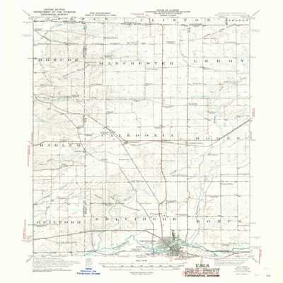 YellowMaps Belvidere IL topo map, 1:62500 Scale, 15 X 15 Minute, Historical, 1944, 20.8 x 17 in - Polypropylene