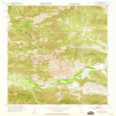 YellowMaps Val Verde CA topo map, 1:24000 Scale, 7.5 X 7.5 Minute, Historical, 1952, Updated 1959, 26.8 x 22 in - Tyvek