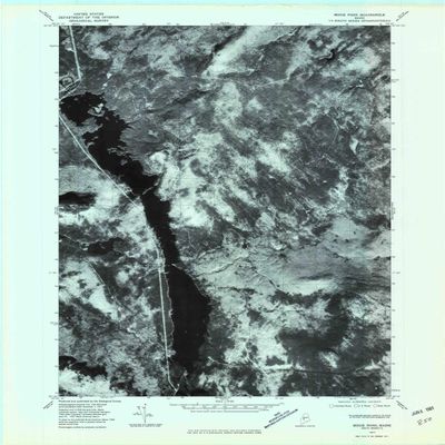 YellowMaps Moxie Pond ME topo map, 1:24000 Scale, 7.5 X 7.5 Minute, Historical, 1977, Updated 1981, 27.4 x 21.6 in - Polypropylene