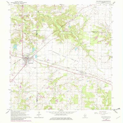YellowMaps Coulterville IL topo map, 1:24000 Scale, 7.5 X 7.5 Minute, Historical, 1965, Updated 1982, 26.8 x 22 in - Polypropylene