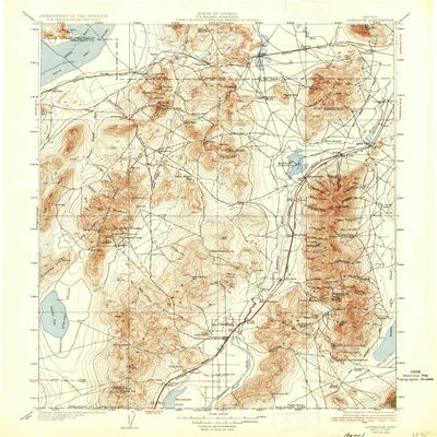 YellowMaps Lovelock NV topo map, 1:250000 Scale, 1 X 1 Degree, Historical, 1935, 19.9 x 16.4 in - Polypropylene