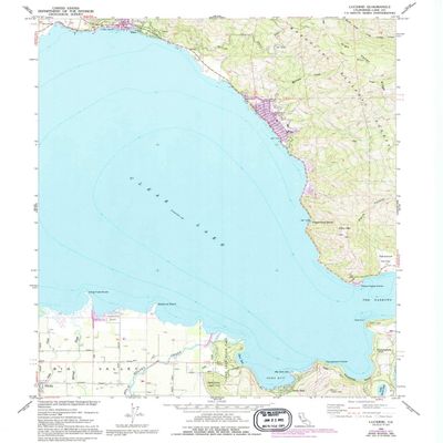 YellowMaps Lucerne CA topo map, 1:24000 Scale, 7.5 X 7.5 Minute, Historical, 1958, Updated 1994, 26.6 x 21.9 in - Tyvek