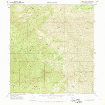 YellowMaps Raglin Ridge CA topo map, 1:24000 Scale, 7.5 X 7.5 Minute, Historical, 1967, Updated 1969, 26.9 x 22 in - Tyvek