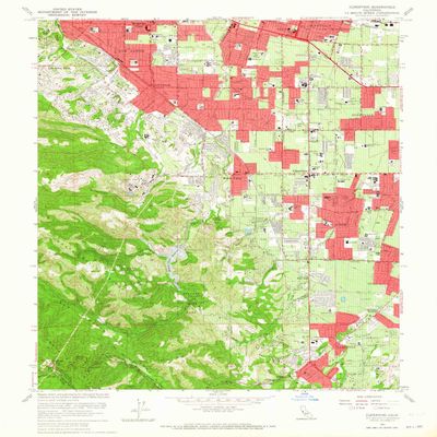 YellowMaps Cupertino CA topo map, 1:24000 Scale, 7.5 X 7.5 Minute, Historical, 1961, Updated 1965, 26.9 x 22 in - Polypropylene