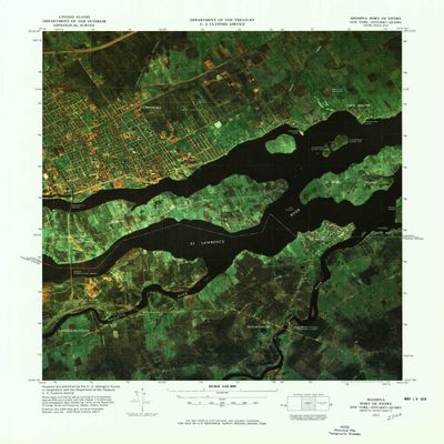 YellowMaps Massena Port of Entry NY topo map, 1:25000 Scale, 7.5 X 7.5 Minute, Historical, 1977, Updated 1978, 22.2 x 19.2 in - Polypropylene