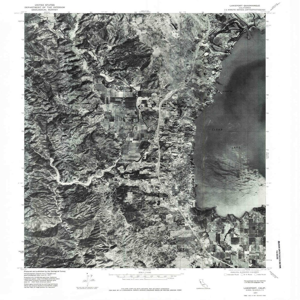 YellowMaps Lakeport CA topo map, 1:24000 Scale, 7.5 X 7.5 Minute, Historical, 1977, Updated 1979, 26.7 x 21.9 in - Polypropylene