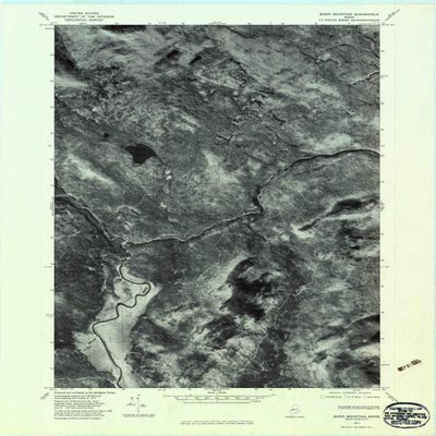 YellowMaps Basin Mountain ME topo map, 1:24000 Scale, 7.5 X 7.5 Minute, Historical, 1977, Updated 1983, 27.4 x 21.5 in - Polypropylene