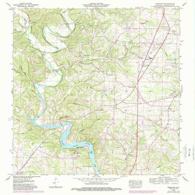 YellowMaps Pruitton AL topo map, 1:24000 Scale, 7.5 X 7.5 Minute, Historical, 1952, Updated 1988, 26.8 x 22 in - Polypropylene