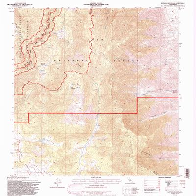 YellowMaps Long Canyon CA topo map, 1:24000 Scale, 7.5 X 7.5 Minute, Historical, 1994, Updated 1997, 26.6 x 21.9 in - Polypropylene