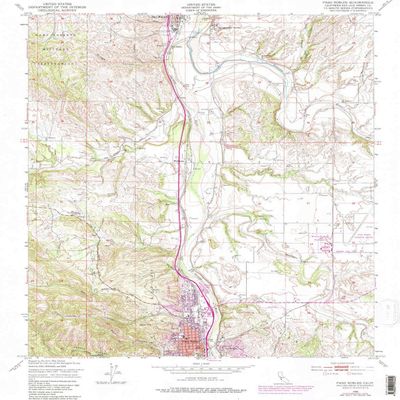 YellowMaps Paso Robles CA topo map, 1:24000 Scale, 7.5 X 7.5 Minute, Historical, 1948, Updated 1984, 26.7 x 21.5 in - Tyvek