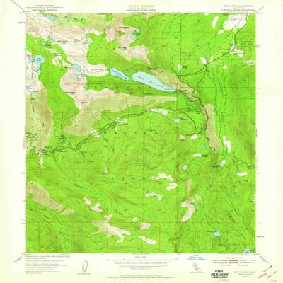 YellowMaps Echo Lake CA topo map, 1:24000 Scale, 7.5 X 7.5 Minute, Historical, 1955, Updated 1959, 26.8 x 22 in - Polypropylene