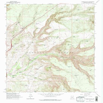 YellowMaps Casner Butte AZ topo map, 1:24000 Scale, 7.5 X 7.5 Minute, Historical, 1965, Updated 1972, 26.8 x 22 in - Polypropylene