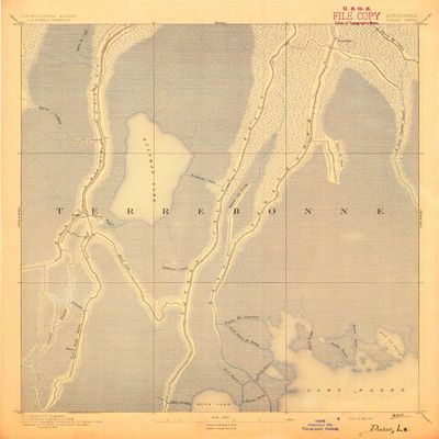 YellowMaps Dulac LA topo map, 1:62500 Scale, 15 X 15 Minute, Historical, 1894, 19.8 x 16.9 in - Polypropylene