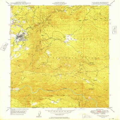 YellowMaps Tuolumne CA topo map, 1:24000 Scale, 7.5 X 7.5 Minute, Historical, 1949, Updated 1949, 26.7 x 22 in - Tyvek