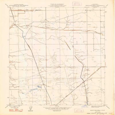 Kentucky Well CA topo map, 1:24000 Scale, 7.5 X 7.5 Minute, Historical, 1948, Updated 1948, 26.8 x 22 in - Polypropylene