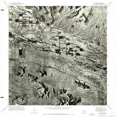 YellowMaps Sacaton AZ topo map, 1:24000 Scale, 7.5 X 7.5 Minute, Historical, 1971, Updated 1972, 26.8 x 22.9 in - Polypropylene