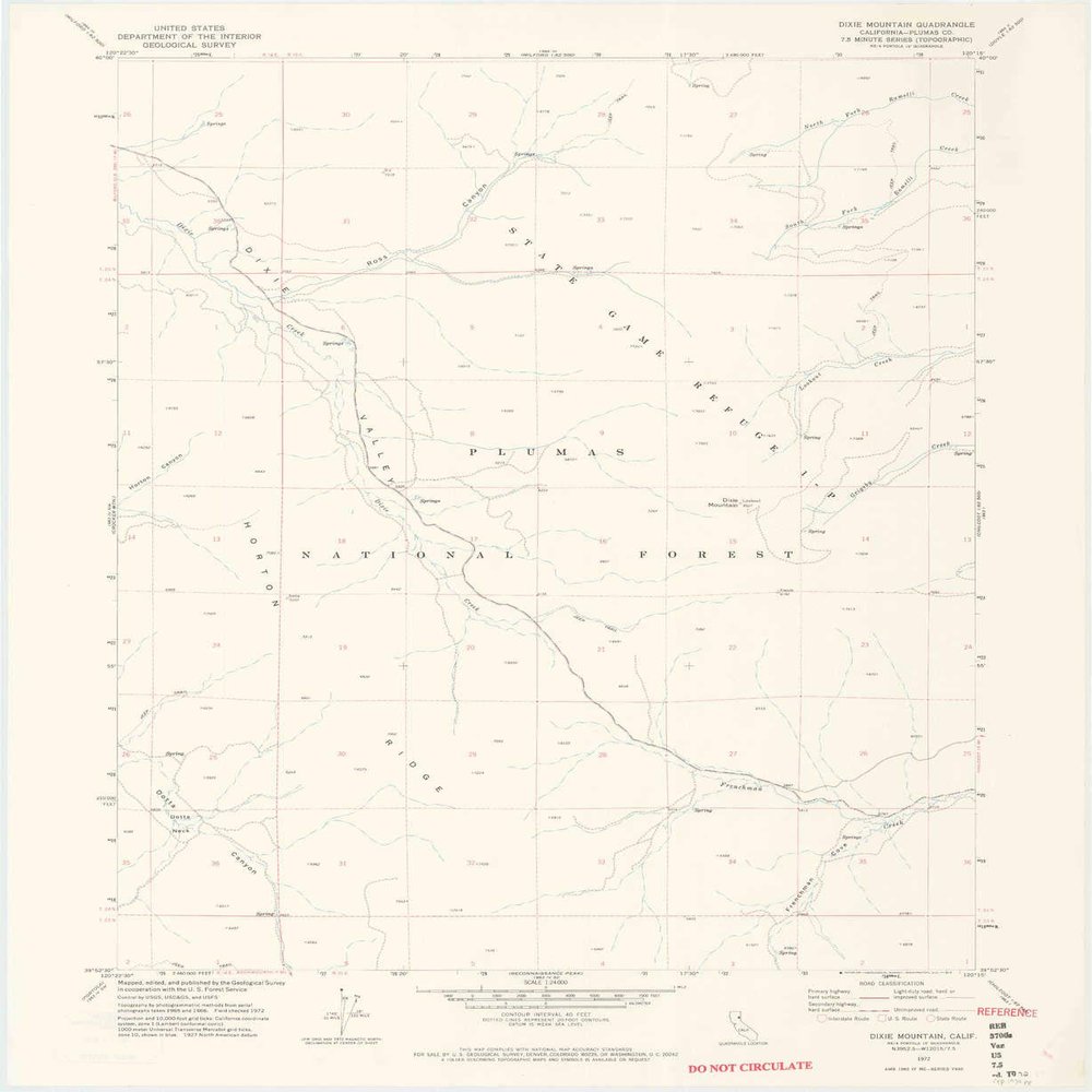 YellowMaps Dixie Mountain CA topo map, 1:24000 Scale, 7.5 X 7.5 Minute, Historical, 1972, Updated 1974, 27.1 x 22.2 in - Polypropylene