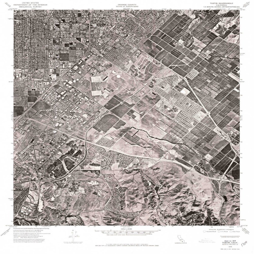 YellowMaps Tustin CA topo map, 1:24000 Scale, 7.5 X 7.5 Minute, Historical, 1974, Updated 1975, 26.7 x 21.3 in - Polypropylene