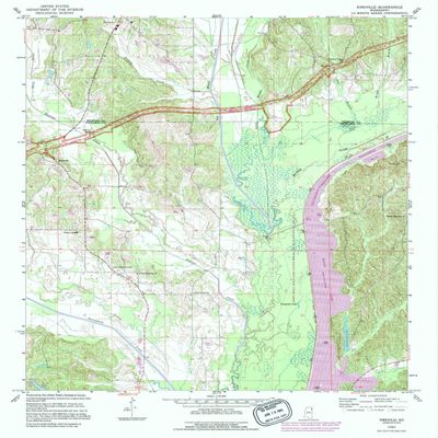 YellowMaps Kirkville MS topo map, 1:24000 Scale, 7.5 X 7.5 Minute, Historical, 1992, Updated 1995, 26.8 x 21.6 in - Polypropylene