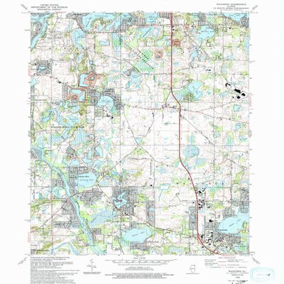 YellowMaps Wauconda IL topo map, 1:24000 Scale, 7.5 X 7.5 Minute, Historical, 1993, Updated 1993, 26.8 x 22 in - Polypropylene