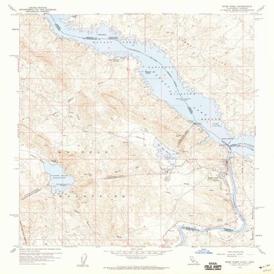 YellowMaps Gene Wash CA topo map, 1:24000 Scale, 7.5 X 7.5 Minute, Historical, 1959, Updated 1960, 26.9 x 22 in - Polypropylene