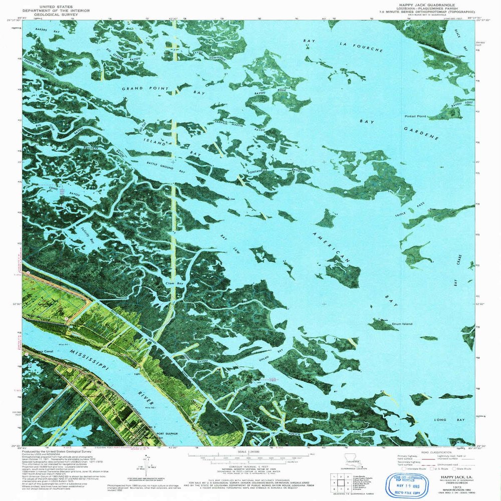 YellowMaps Hanna LA topo map, 1:24000 Scale, 7.5 X 7.5 Minute, Historical, 1992, Updated 1992, 26.7 x 21.4 in - Polypropylene