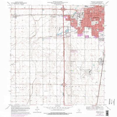 YellowMaps Bondville IL topo map, 1:24000 Scale, 7.5 X 7.5 Minute, Historical, 1970, Updated 1976, 26.8 x 22 in - Polypropylene
