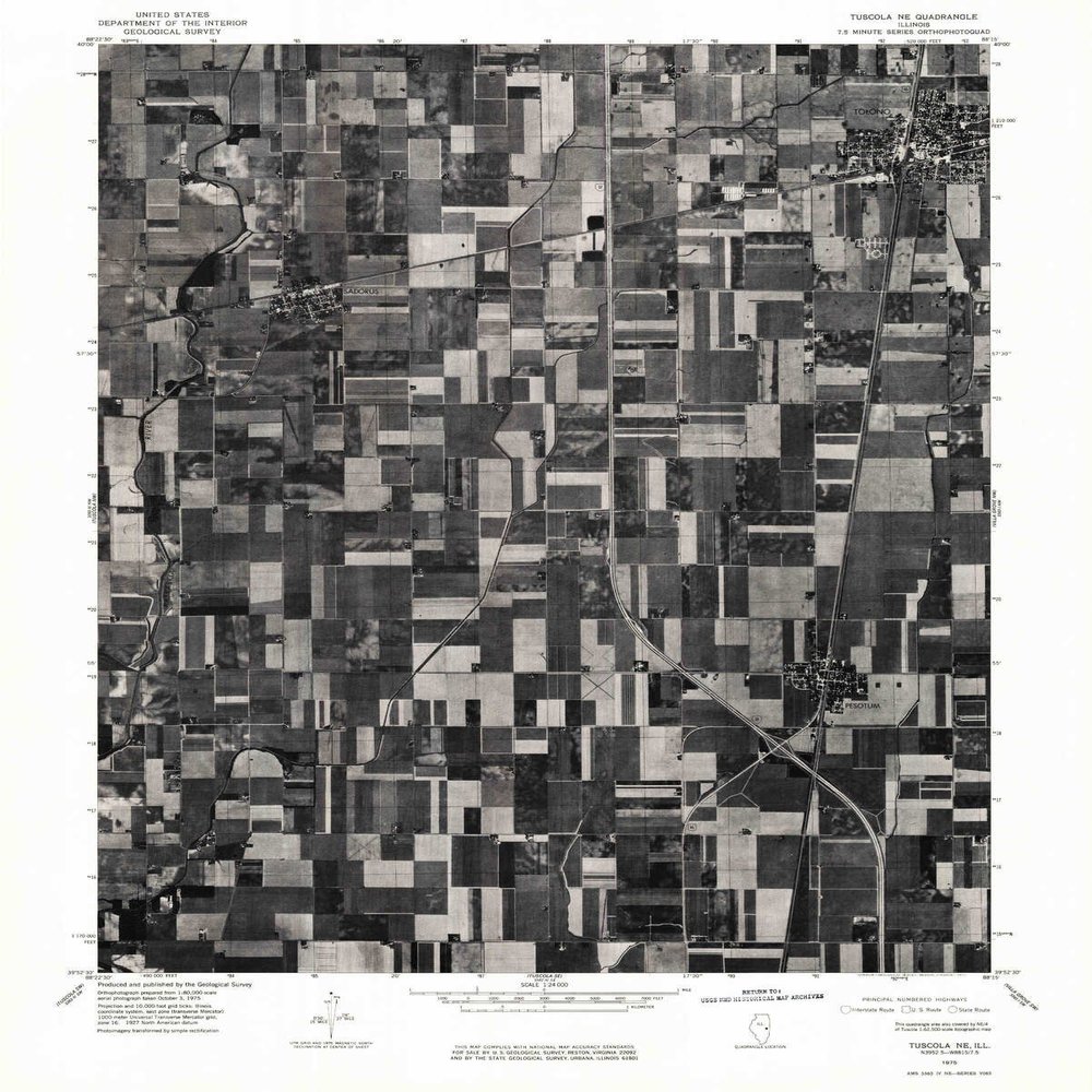 YellowMaps Tuscola NE IL topo map, 1:24000 Scale, 7.5 X 7.5 Minute, Historical, 1975, Updated 1977, 26.8 x 21.5 in - Polypropylene