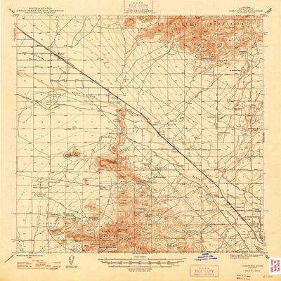 YellowMaps Cortaro AZ topo map, 1:62500 Scale, 15 X 15 Minute, Historical, 1947, 20.7 x 16.9 in - Polypropylene