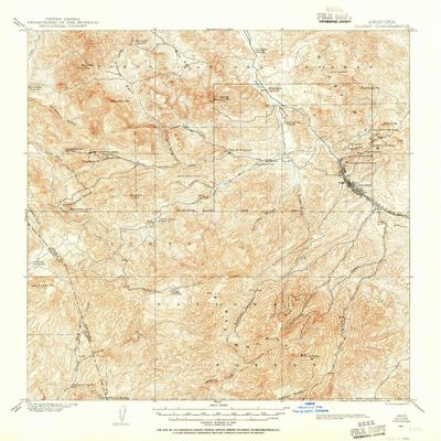 YellowMaps Globe AZ topo map, 1:62500 Scale, 15 X 15 Minute, Historical, 1901, Updated 1955, 20.8 x 16.9 in - Polypropylene