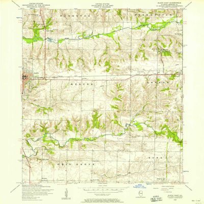 YellowMaps Aledo East IL topo map, 1:24000 Scale, 7.5 X 7.5 Minute, Historical, 1953, Updated 1958, 26.8 x 21.9 in - Polypropylene