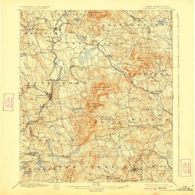 YellowMaps Peterboro NH topo map, 1:62500 Scale, 15 X 15 Minute, Historical, 1900, Updated 1924, 19.8 x 16.5 in - Tyvek
