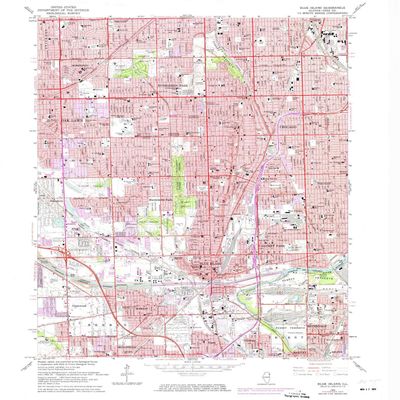 YellowMaps Blue Island IL topo map, 1:24000 Scale, 7.5 X 7.5 Minute, Historical, 1963, Updated 1974, 26.9 x 22 in - Polypropylene