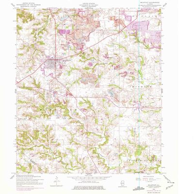 YellowMaps Millstadt IL topo map, 1:24000 Scale, 7.5 X 7.5 Minute, Historical, 1954, Updated 1975, 26.9 x 24 in - Polypropylene