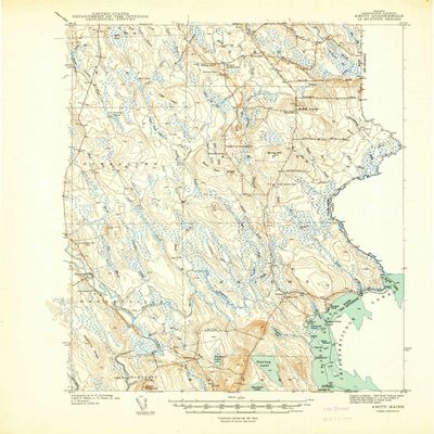 YellowMaps Amity ME topo map, 1:62500 Scale, 15 X 15 Minute, Historical, 1940, 20.8 x 16 in - Tyvek