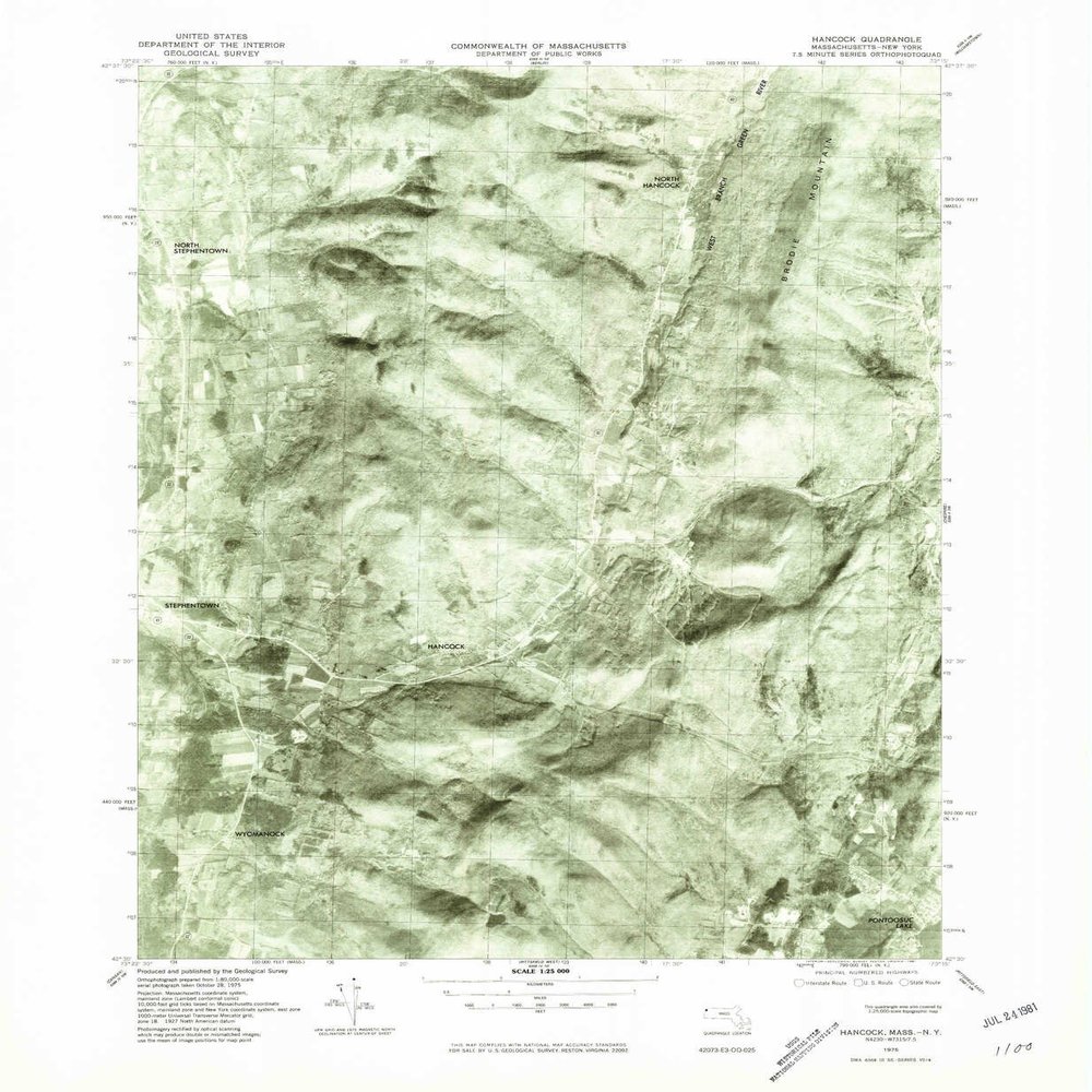 YellowMaps Hancock MA topo map, 1:25000 Scale, 7.5 X 7.5 Minute, Historical, 1975, Updated 1981, 26.7 x 22 in - Polypropylene