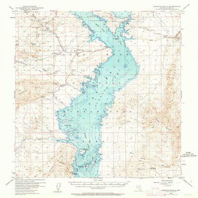 YellowMaps Overton Beach NV topo map, 1:62500 Scale, 15 X 15 Minute, Historical, 1953, Updated 1962, 20.9 x 17 in - Polypropylene