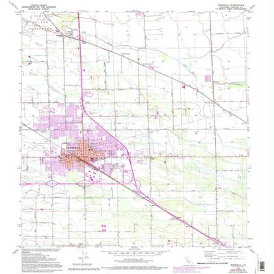 YellowMaps Manteca CA topo map, 1:24000 Scale, 7.5 X 7.5 Minute, Historical, 1952, Updated 1994, 26.5 x 21.9 in - Polypropylene