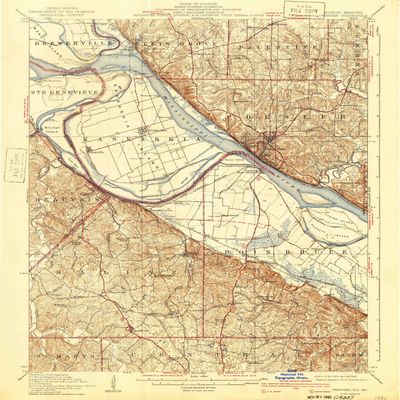 YellowMaps Chester IL topo map, 1:62500 Scale, 15 X 15 Minute, Historical, 1915, Updated 1940, 19.9 x 16.4 in - Polypropylene