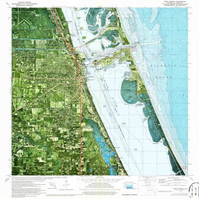 YellowMaps Fort Pierce FL topo map, 1:24000 Scale, 7.5 X 7.5 Minute, Historical, 1972, Updated 1975, 27 x 22.9 in - Polypropylene