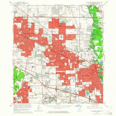 YellowMaps Arlington Heights IL topo map, 1:24000 Scale, 7.5 X 7.5 Minute, Historical, 1963, Updated 1964, 26.9 x 22 in - Tyvek