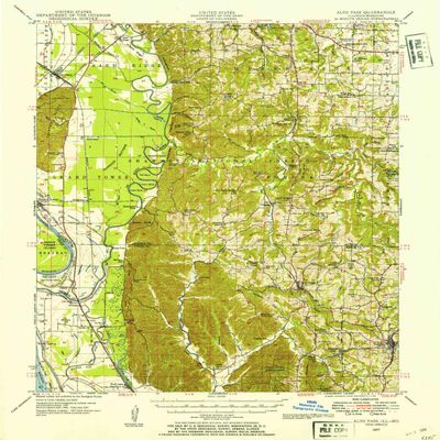 YellowMaps Alto Pass IL topo map, 1:62500 Scale, 15 X 15 Minute, Historical, 1947, Updated 1954, 20.9 x 16.9 in - Tyvek
