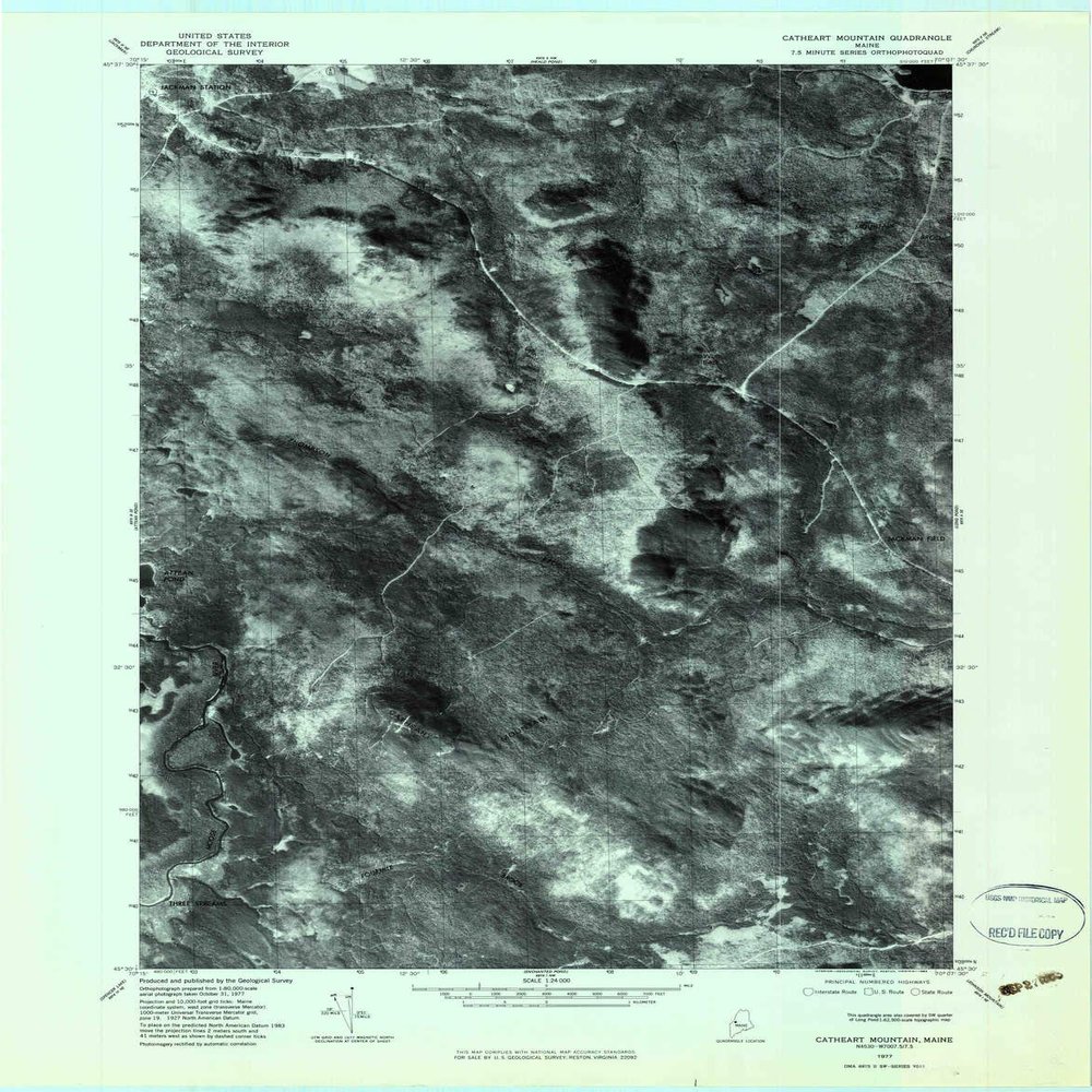 YellowMaps Catheart Mountain ME topo map, 1:24000 Scale, 7.5 X 7.5 Minute, Historical, 1977, Updated 1983, 27.5 x 21.5 in - Polypropylene