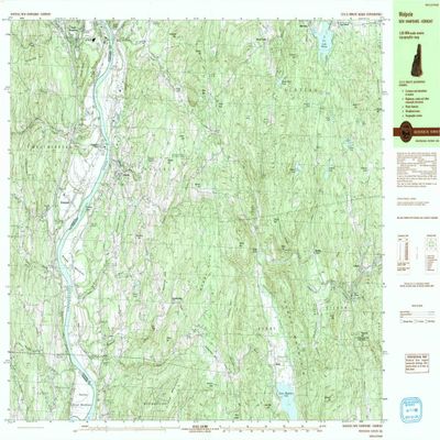 YellowMaps Walpole NH topo map, 1:25000 Scale, 7.5 X 15 Minute, Historical, 1985, Updated 1985, 24 x 37.9 in - Tyvek