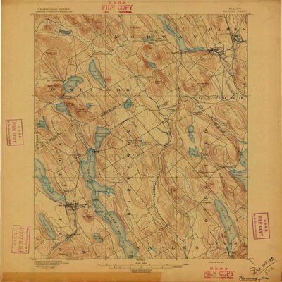 YellowMaps Norway ME topo map, 1:62500 Scale, 15 X 15 Minute, Historical, 1896, 20.2 x 16.7 in - Polypropylene