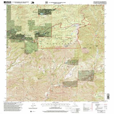 Keller Peak CA topo map, 1:24000 Scale, 7.5 X 7.5 Minute, Historical, 1996, Updated 1999, 26.8 x 22 in - Polypropylene