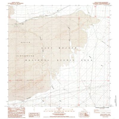 Kelso Dunes CA topo map, 1:24000 Scale, 7.5 X 7.5 Minute, Historical, 1984, Updated 1985, 26.9 x 22 in - Tyvek
