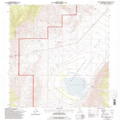 YellowMaps Deep Springs Lake CA topo map, 1:24000 Scale, 7.5 X 7.5 Minute, Historical, 1994, Updated 1997, 26.6 x 21.9 in - Polypropylene